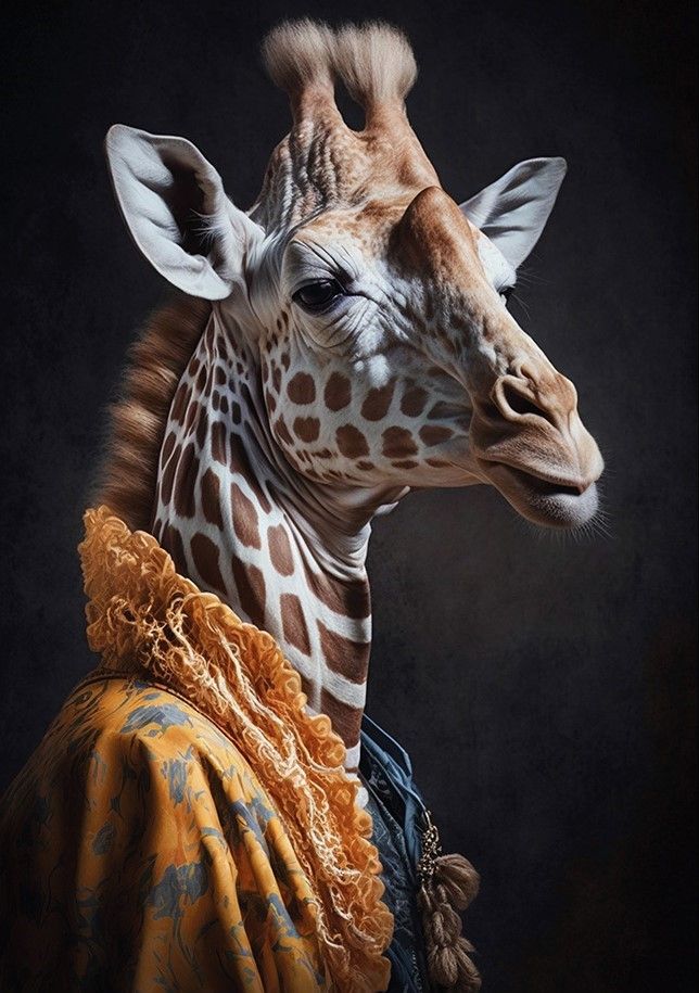 Wandkleed Giraffe
