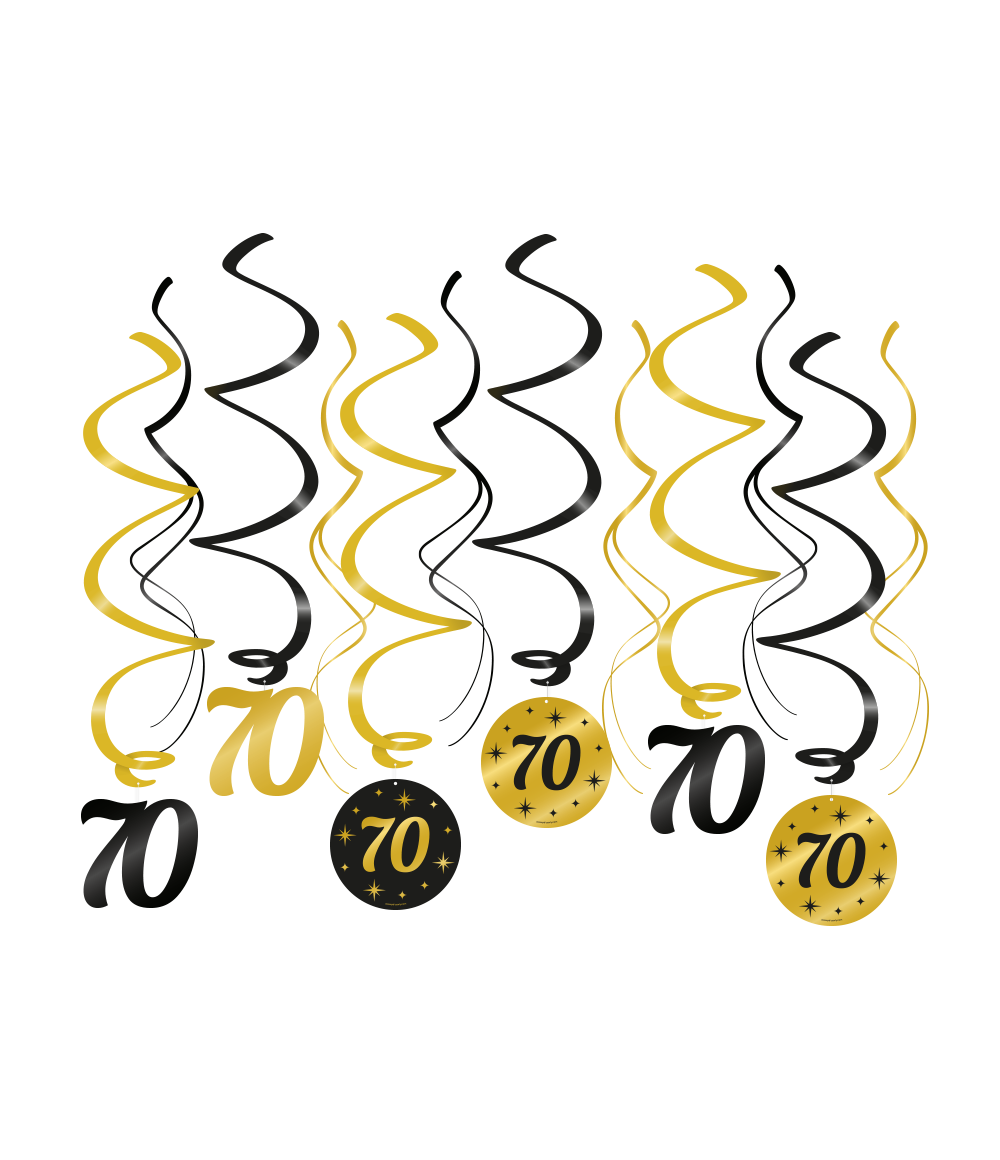 Hangdecoratie 70 Jaar 14cm 12st