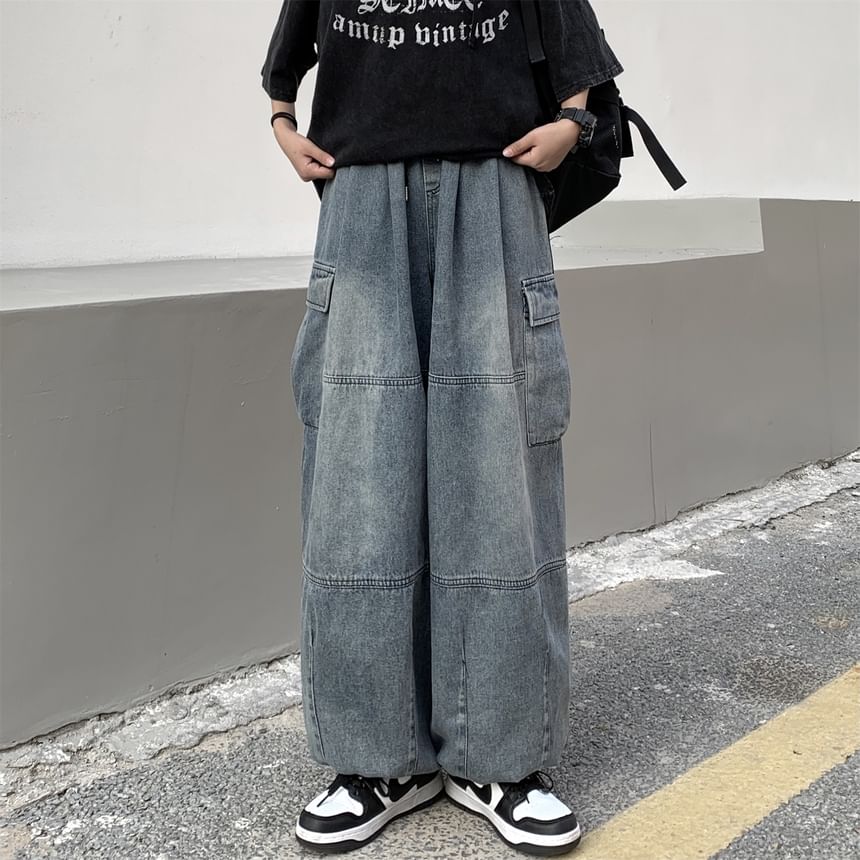 Maisee - Harem Denim Cargobroek