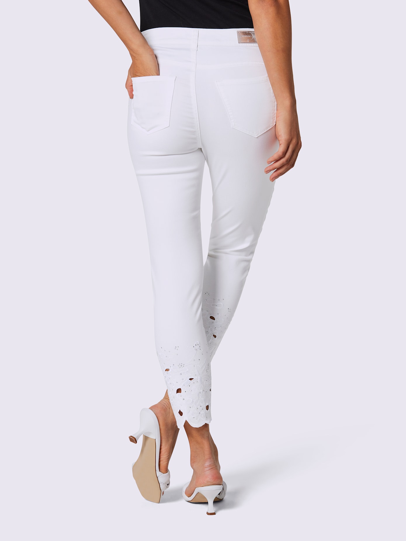Pantalon 7/8 en lyocell et coton mélange coton et lyocell de qualité