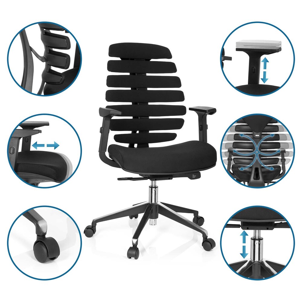 Profi Bürostuhl ERGO LINE II Stoff mit Armlehnen hjh OFFICE