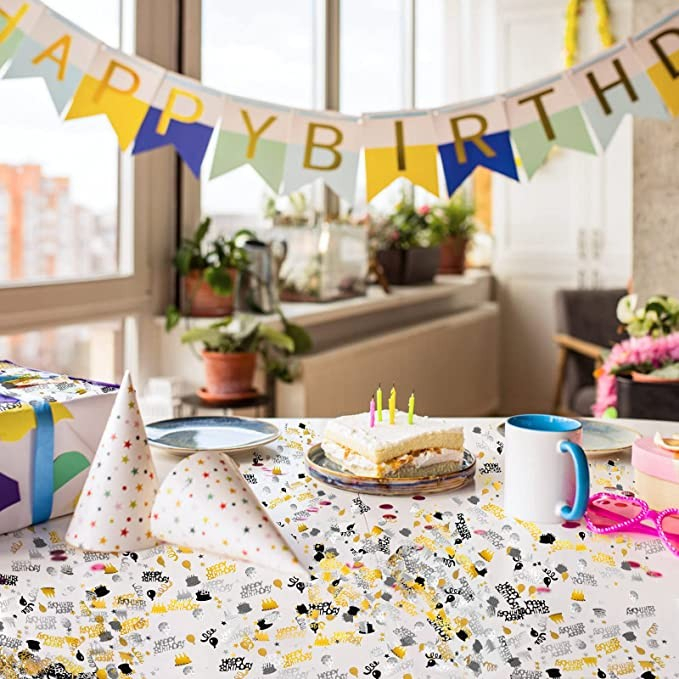 (15g) Party Konfetti 50. Geburtstag Tisch Deko Metallic Streukonfetti - Gold / Silber / Schwarz