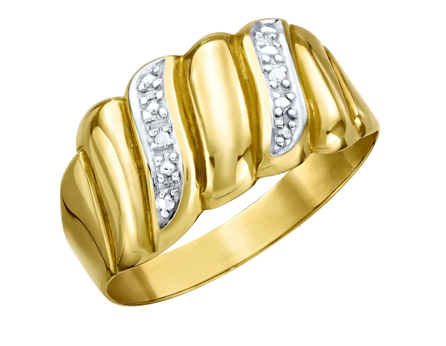 Bicolor Damenring mit Diamant