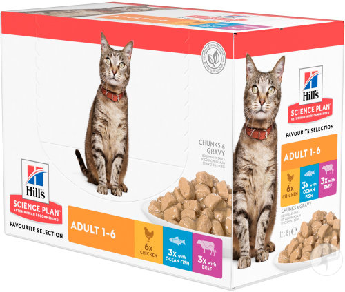 Hill's Science Plan Optimal Care Féline Adulte Tendres Bouchées En Sauce 12x85g