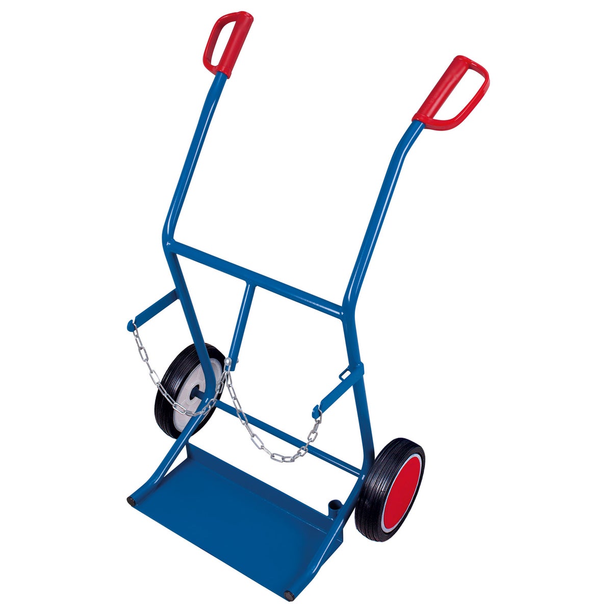 VARIOfit stalen flessenwagen, draagvermogen 100 kg, voor 2 x 20 liter flessen, massief rubberen banden