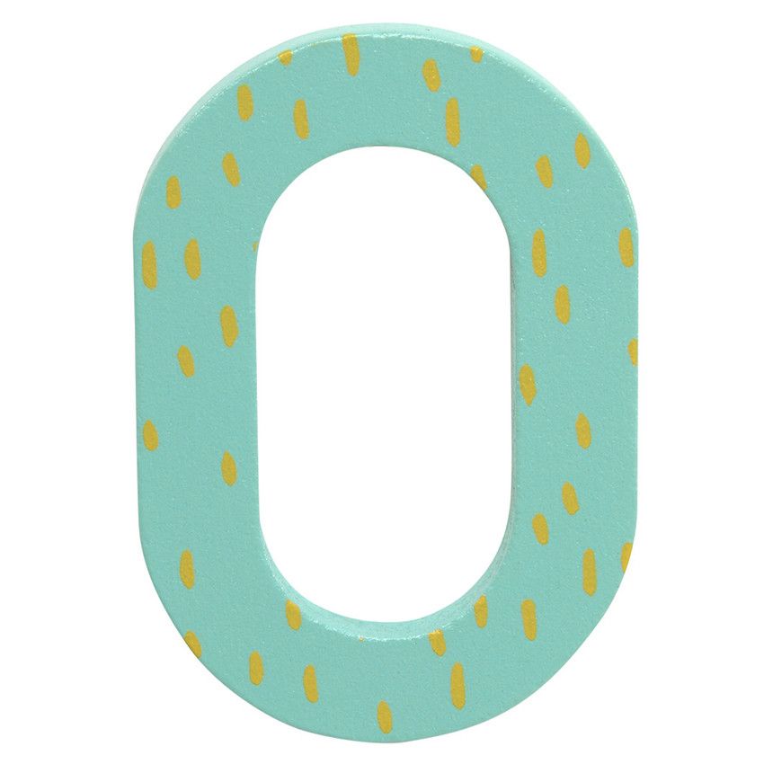 Lettre en bois O ornementée - Vert