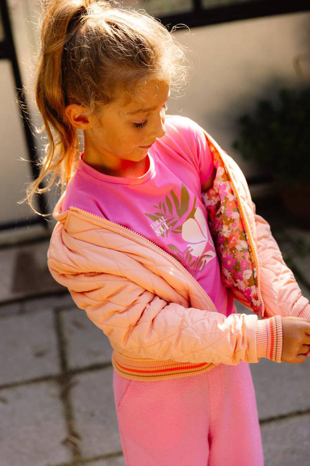 Quapi T-shirt BIBIAN met printopdruk roze