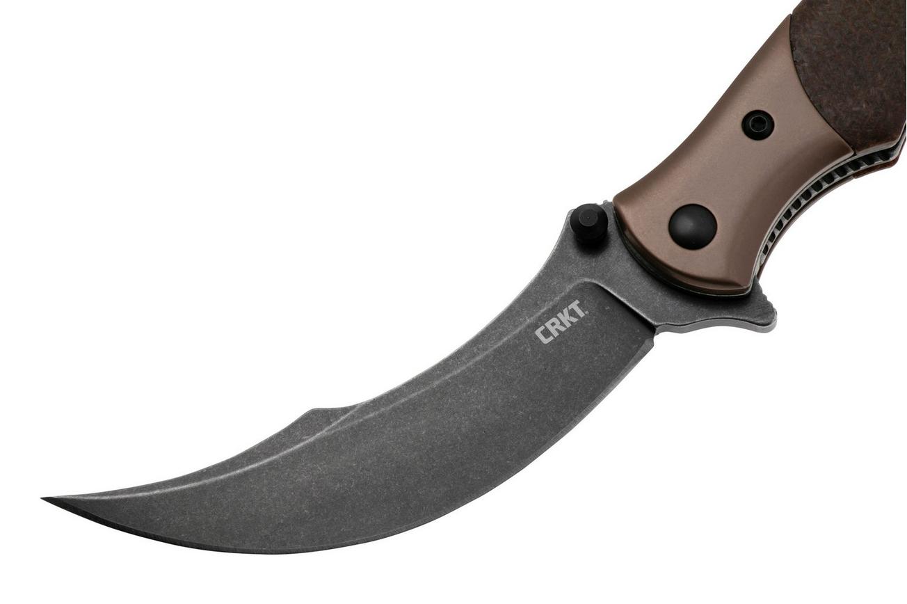 CRKT Ritual Compact 7465 Brown Micarta zakmes, Alan Folts design