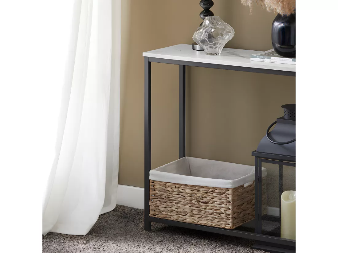 Table Console Table d'Appoint Bout de Canapé Table d’Entrée Effet Marbre Cadre, FSB29-SCH