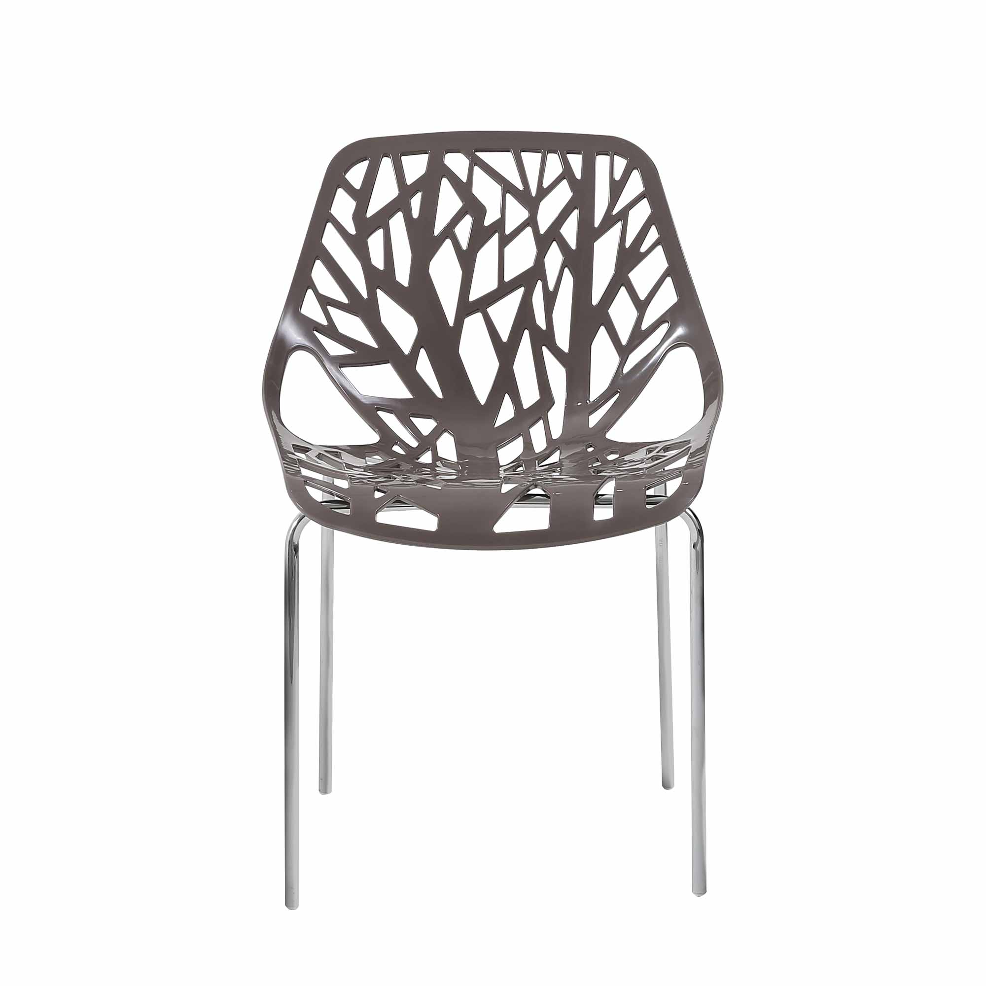 Makika Retro Stuhl Design-Stuhl - CALUNA 4er Set in Grau