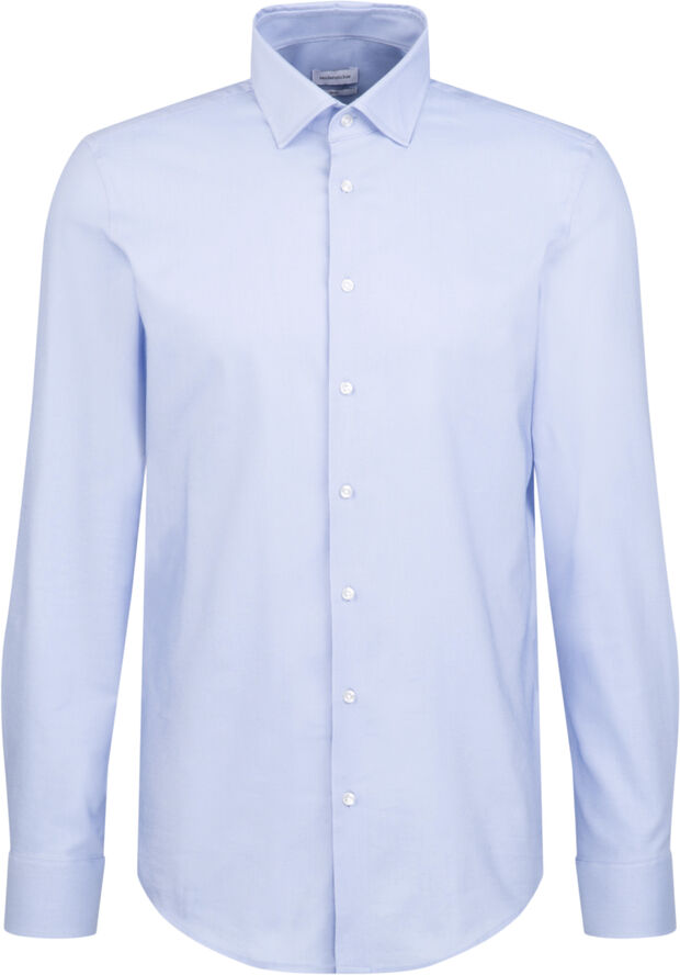 Seidensticker Performance shirt Slim Long sleeve Kent-Collar Uni Blue