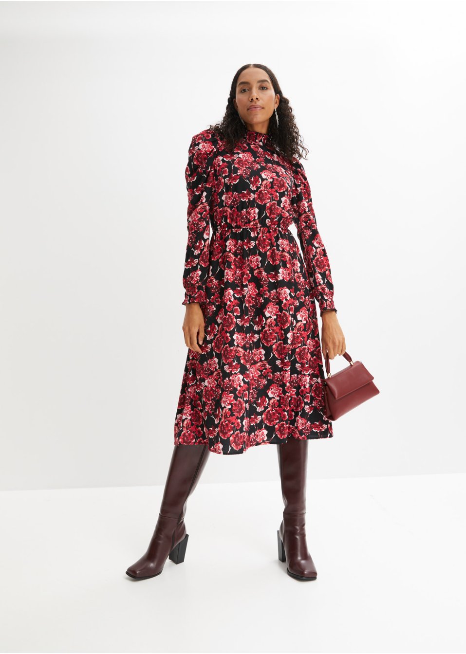 Robe midi à motif floral