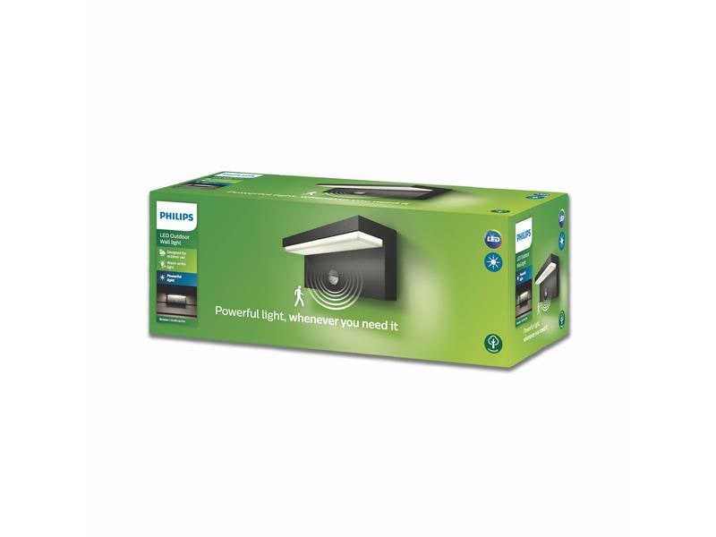 Philips myGarden Wandleuchte Bustan, 1000 lm, Anthrazit   S Leuchte für den Aussenbereich