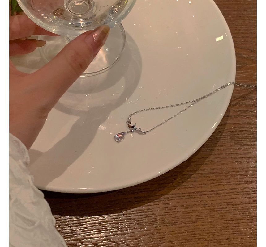 True Glam - Ketting met strass-hanger en legering