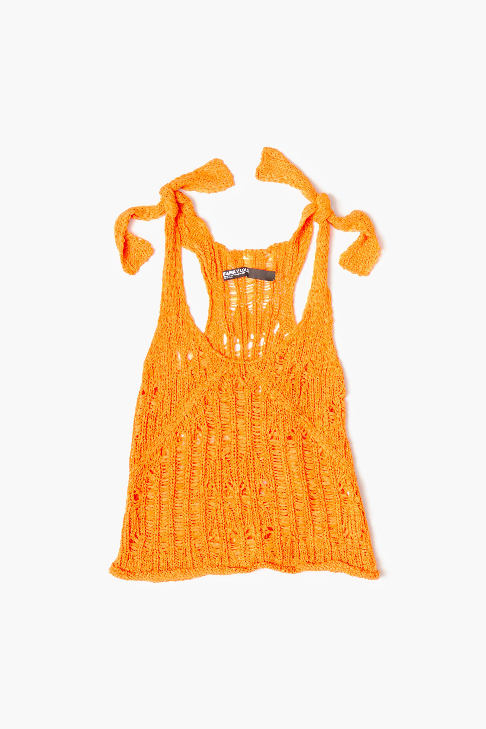 Top de crochê laranja