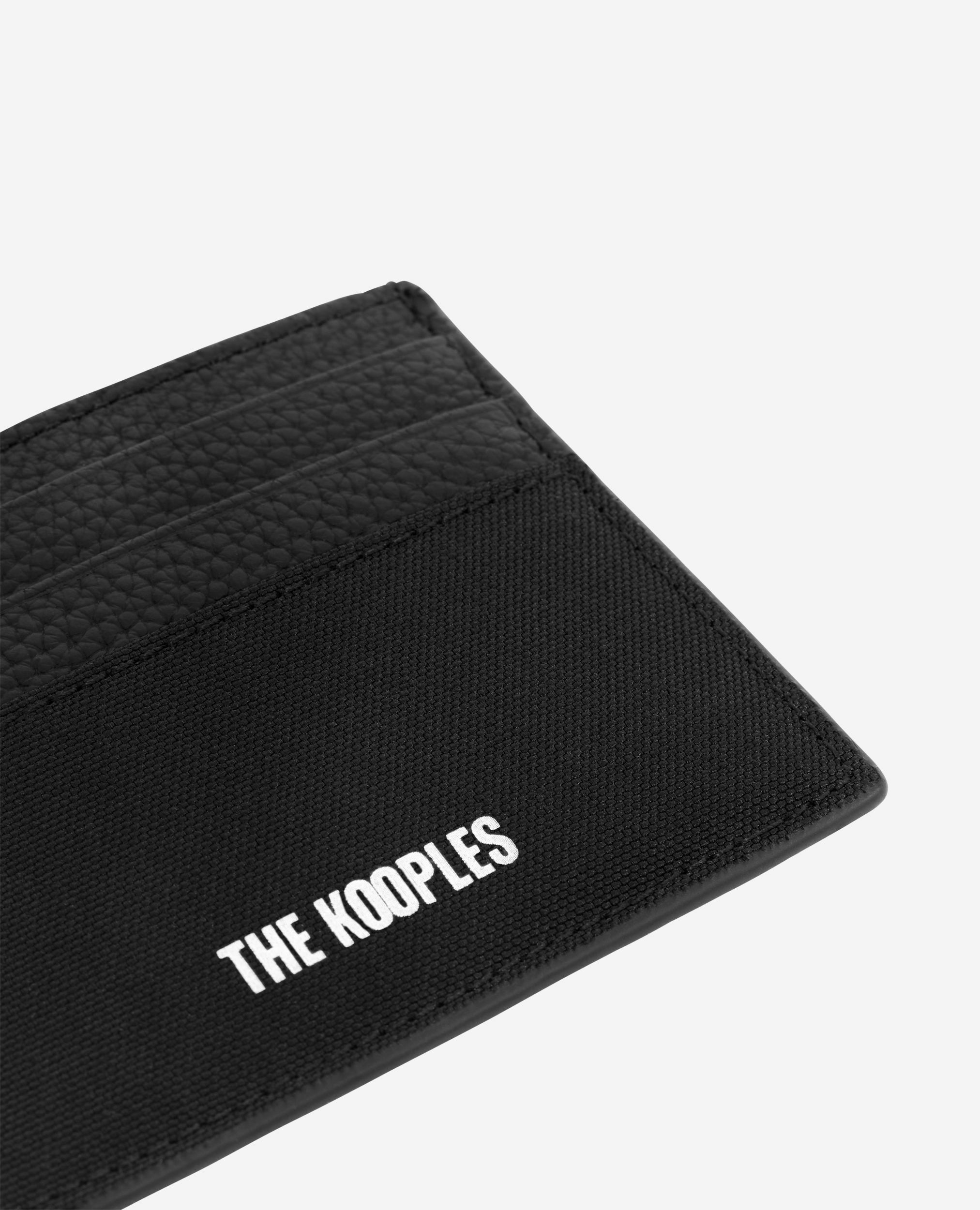 Porte-cartes en canvas et cuir grainé noir