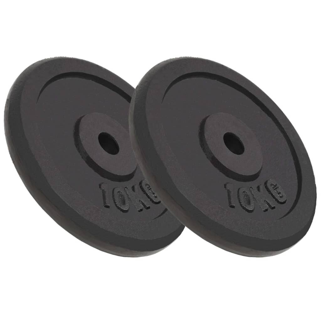 Discos de peso Vidaxl em ferro fundido - 2 unidades de 2 x 10 kg