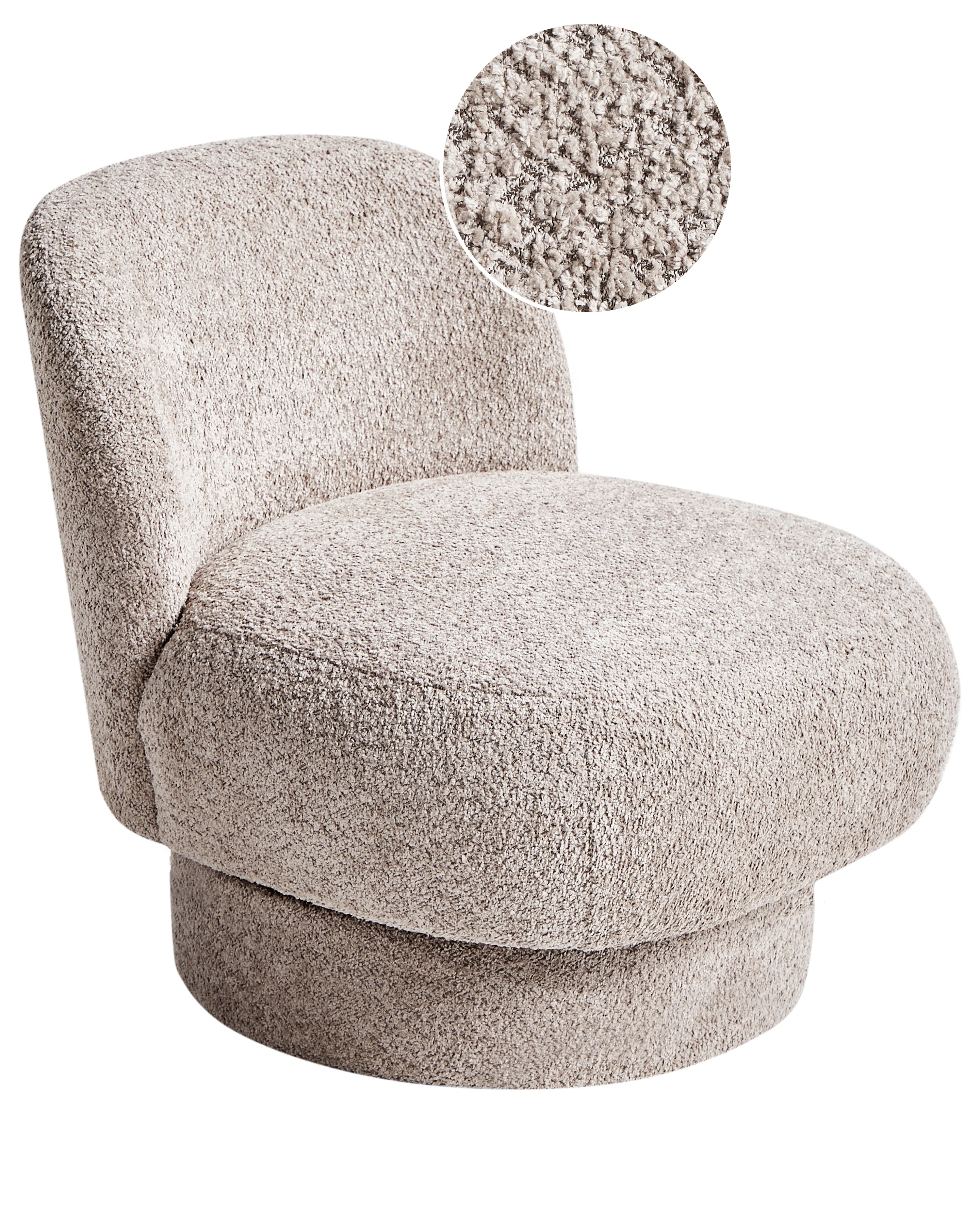 Draaifauteuil AYLO Bouclé Taupe