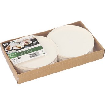 Assiette en canne à sucre 'pure', demi-lune, 12