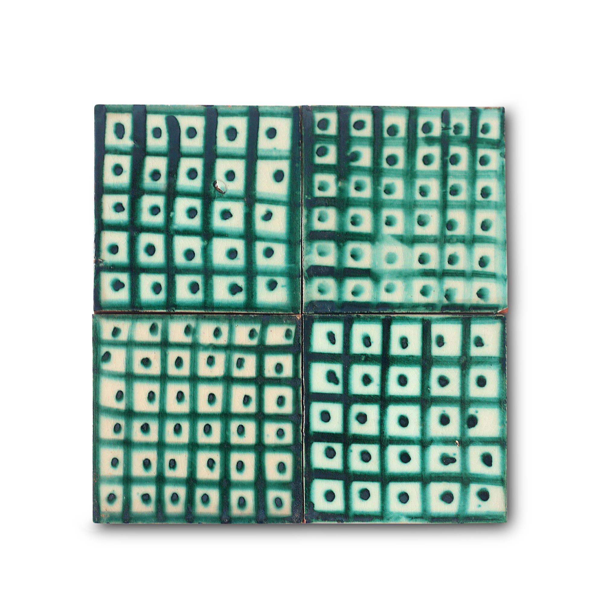 Kachel 'Point Turquoise', H 10 cm, B 10 cm, T 1 cm von fischer's lagerhaus