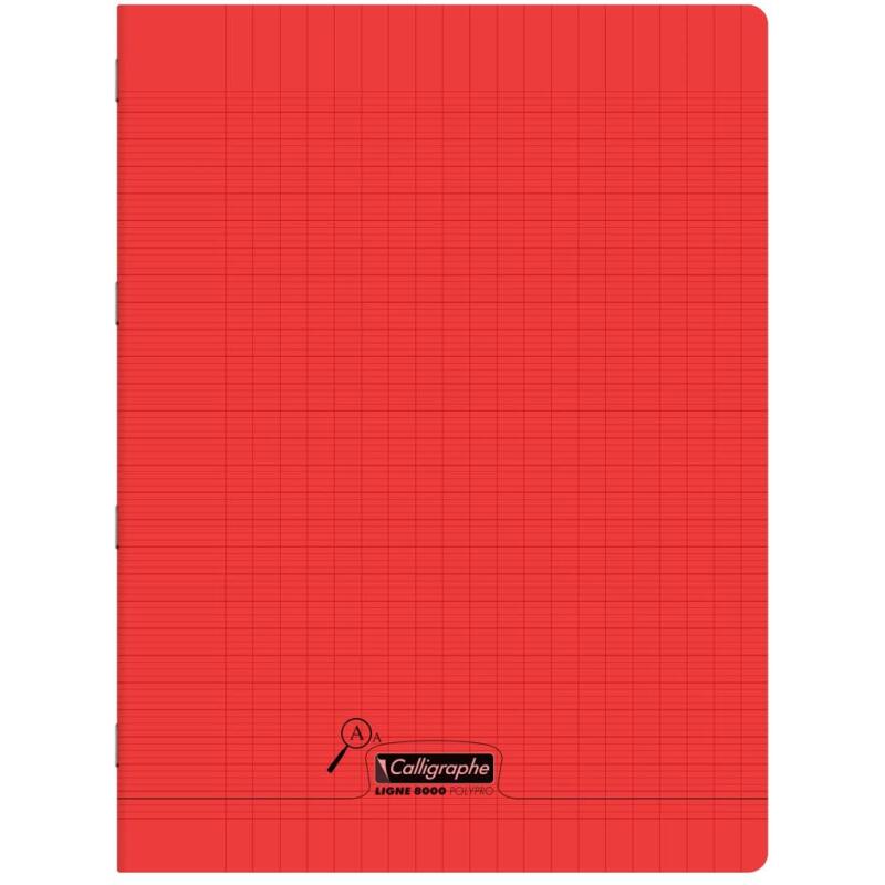 Cahier piqué 8000 POLYPRO Déficients visuels 24x32 cm 96 pages grands carreaux 2, 5mm agrandi 10/10 90 g - Assortis