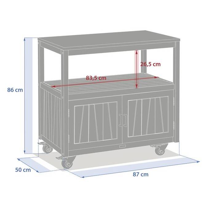 Module 2 portes à roulettes pour cuisine d'été LODGIA Beige
