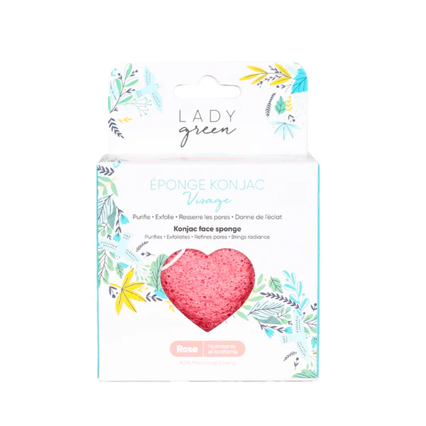 Lady Green Eponge Konjac Visage - Argile rose