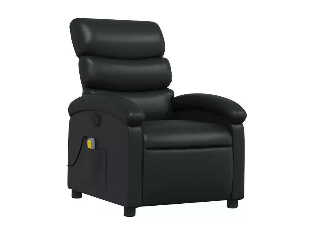 Fauteuil de massage inclinable Noir Similicuir