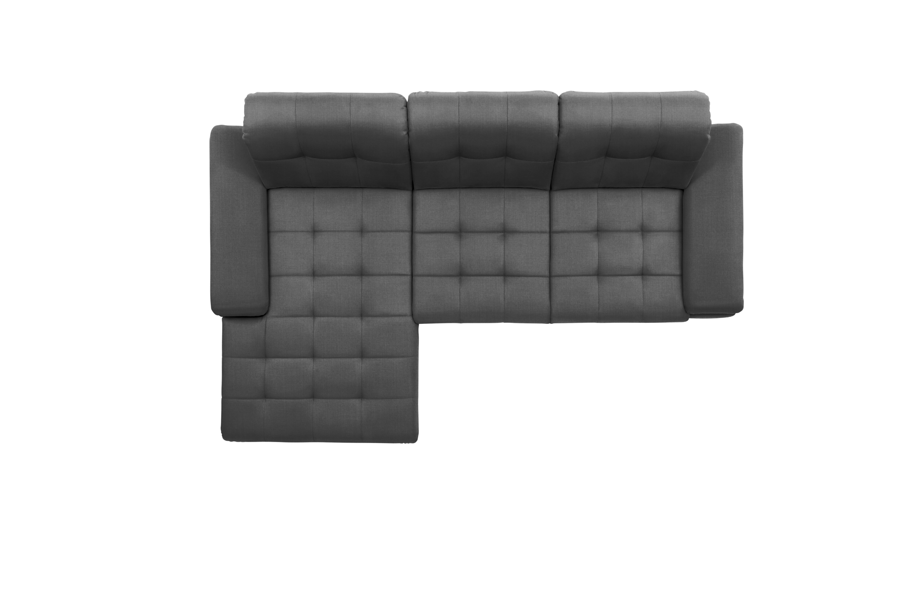 polsterpower Ecksofa - Miro grau - Basismodell - Recamiere links