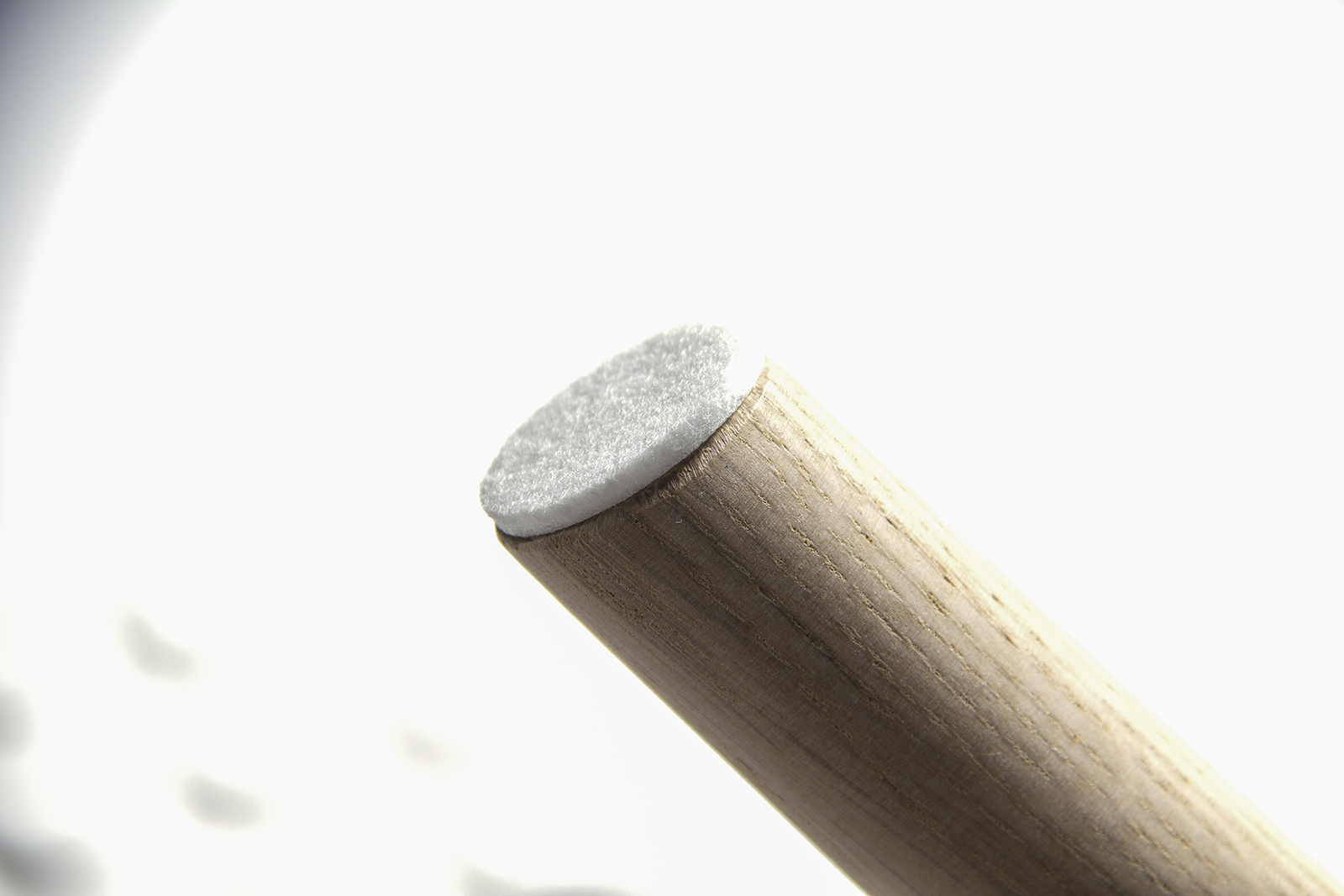 Filtpute rund Hvit. Ø24 mm. 12 stk