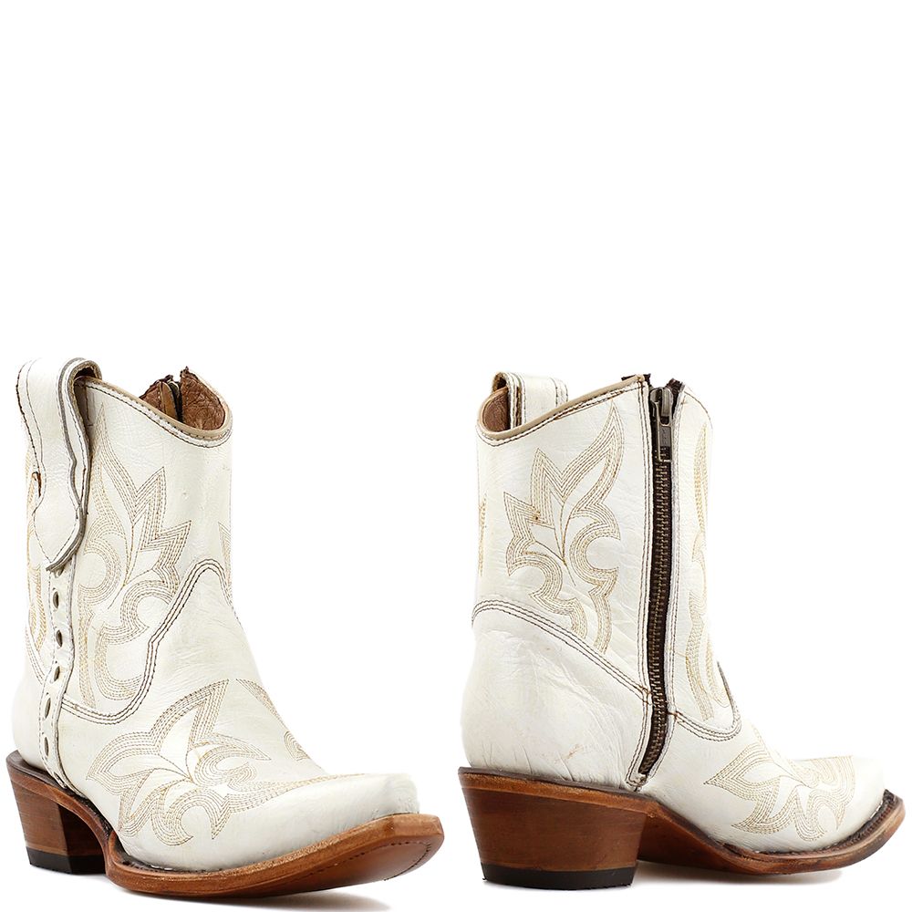 Corral korte cowboyboots L5916 parelmoer wit