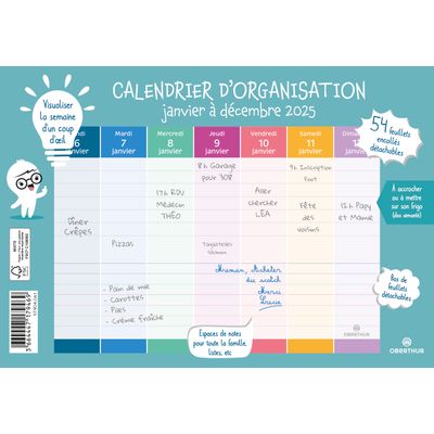 Planning hebdomadaire - 18 x 23 cm - Oberthur