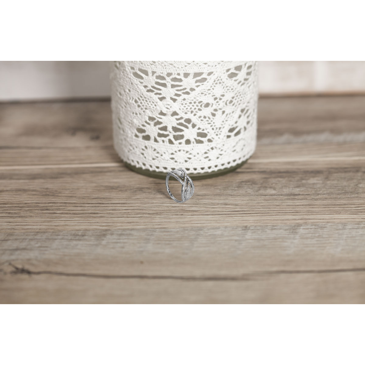 Bague or blanc 375 diamants