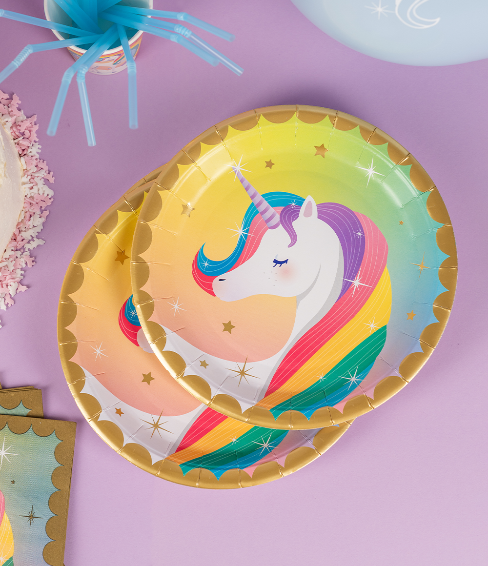 Unicorn Borden Gekleurd 23cm 8st