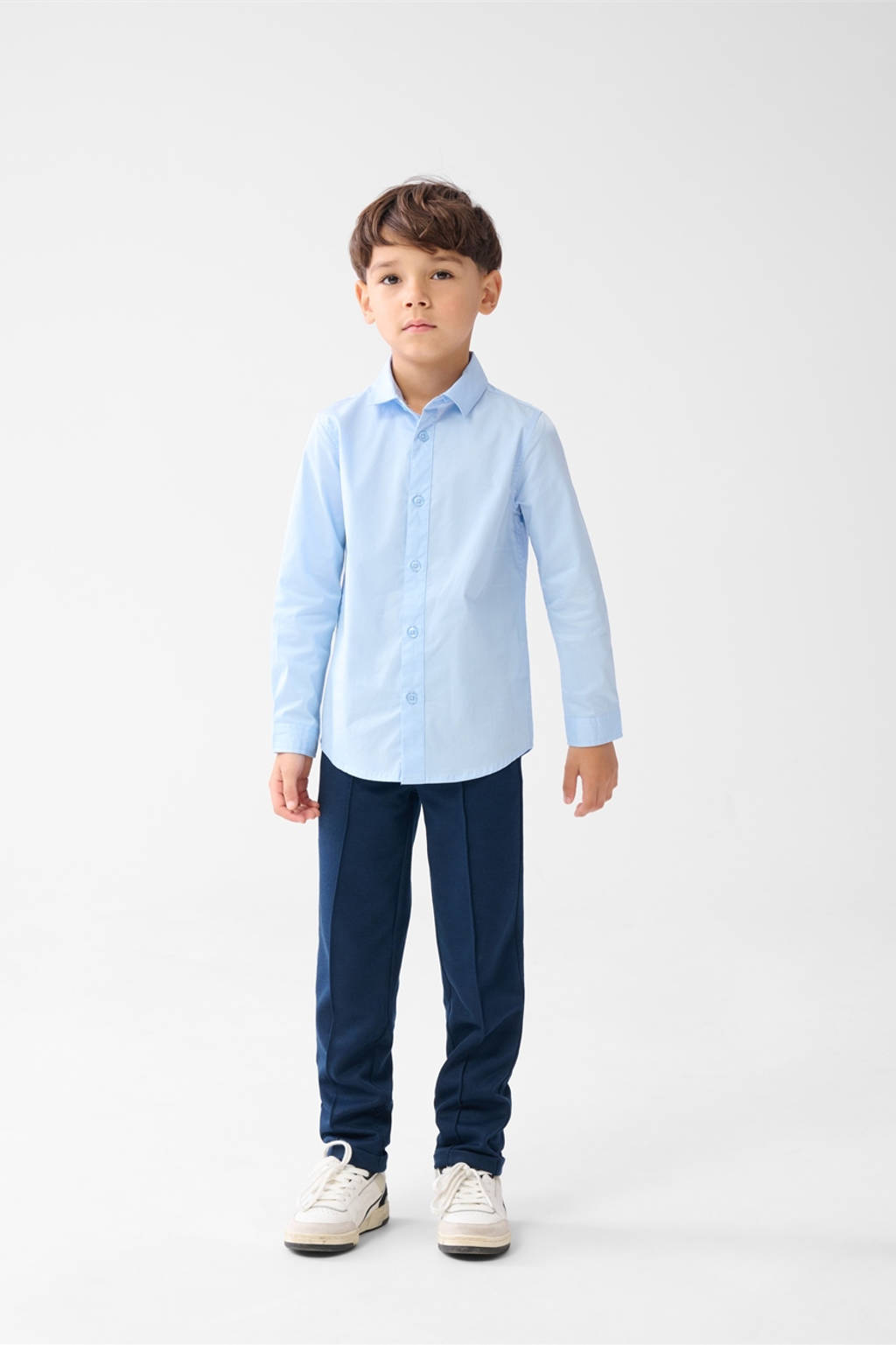 Shoeby slim casual broek donkerblauw