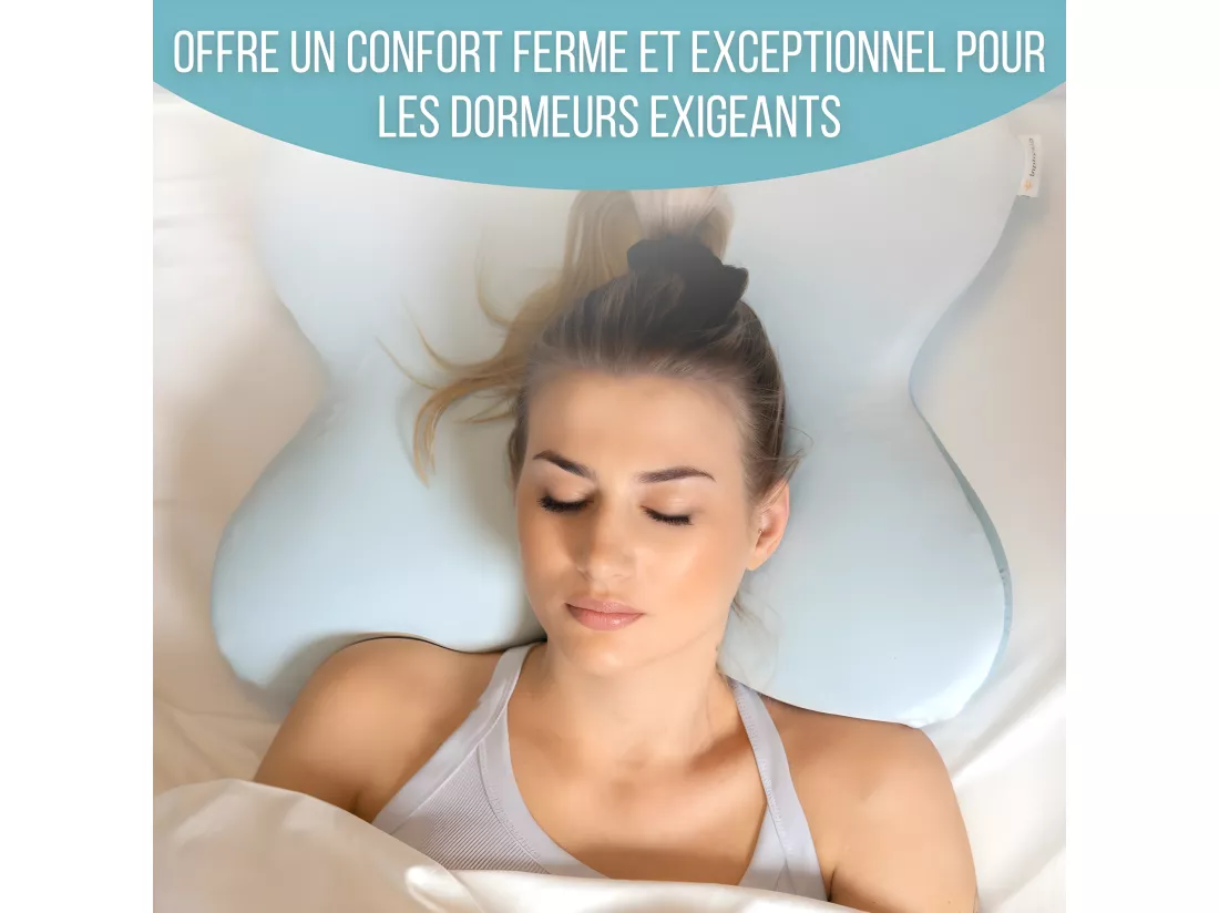Oreiller en Forme de Papillon avec Gel Rafraîchissant - 53x43x12 - MULTIPOSITIONS
