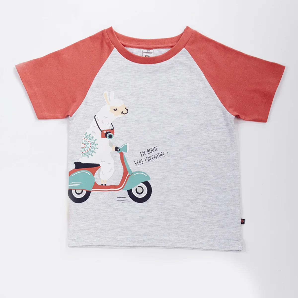 Pyjashort garçon HOLA AMIGO gris chiné/corail