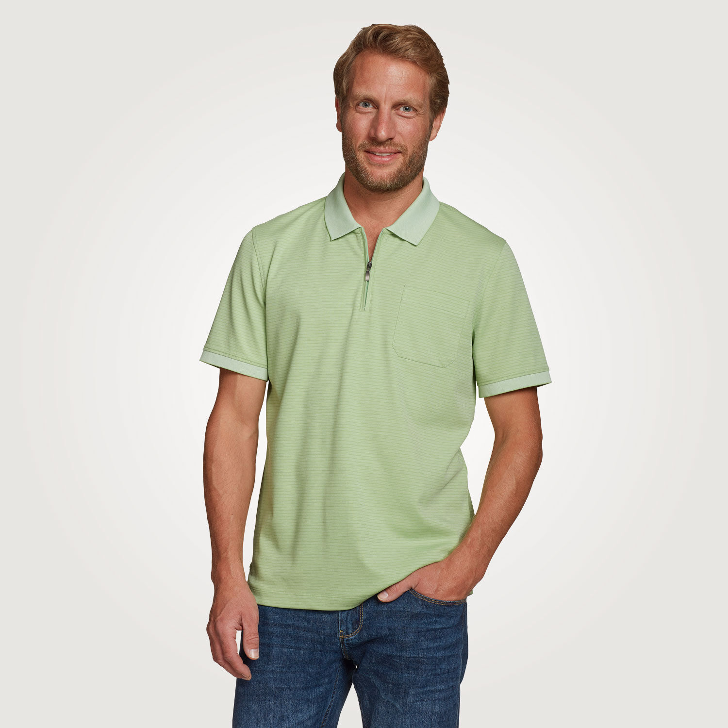 Poloshirt Herren mit Reissverschluss