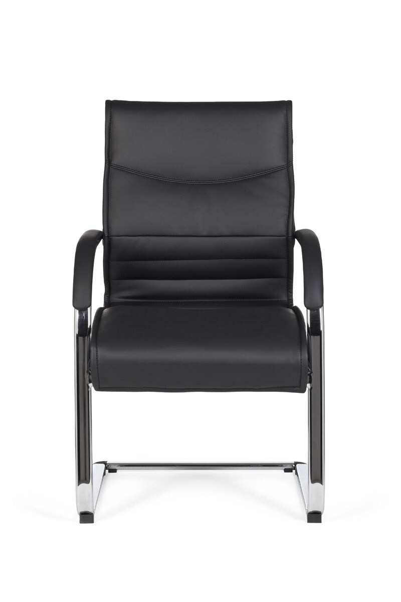 KADIMA DESIGN Freischwinger SANGRO Kunstleder, Chromgestell, Lendenstütze, bis 120 kg, in Caramel/Weiß/Schwarz