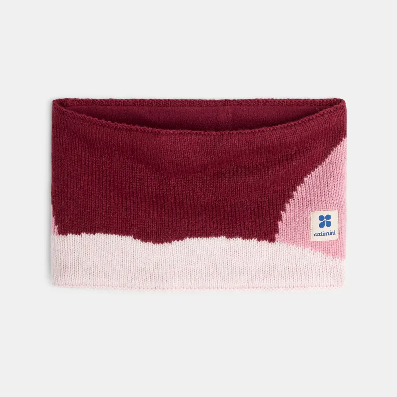 Snood bébé fille maille tricot doublée calcite rose Catimini Rose