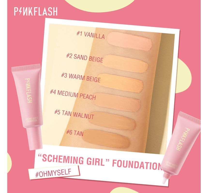 PINKFLASH - Lasting Matte Foundation - 6 kleuren