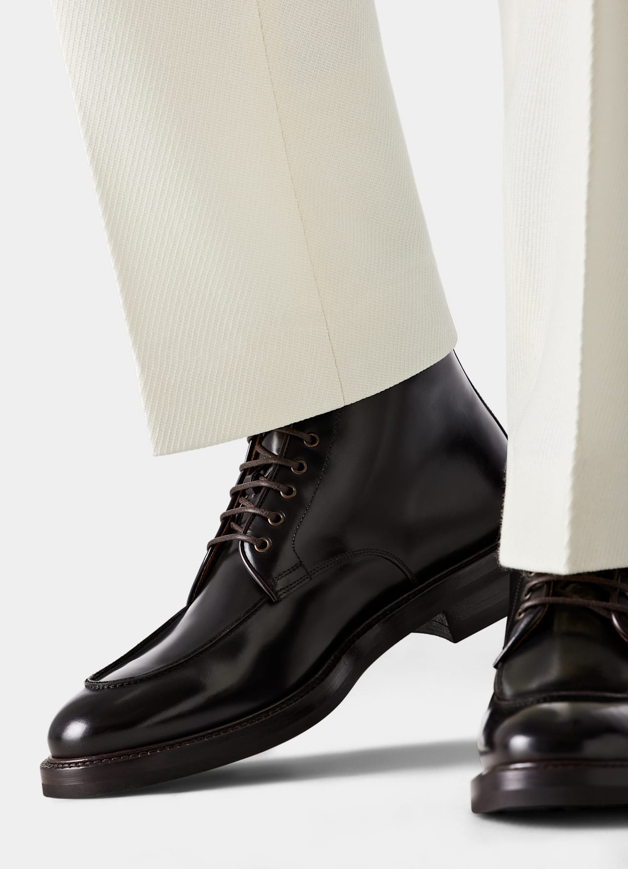 Bottines à lacets marron - Fabrication italienne