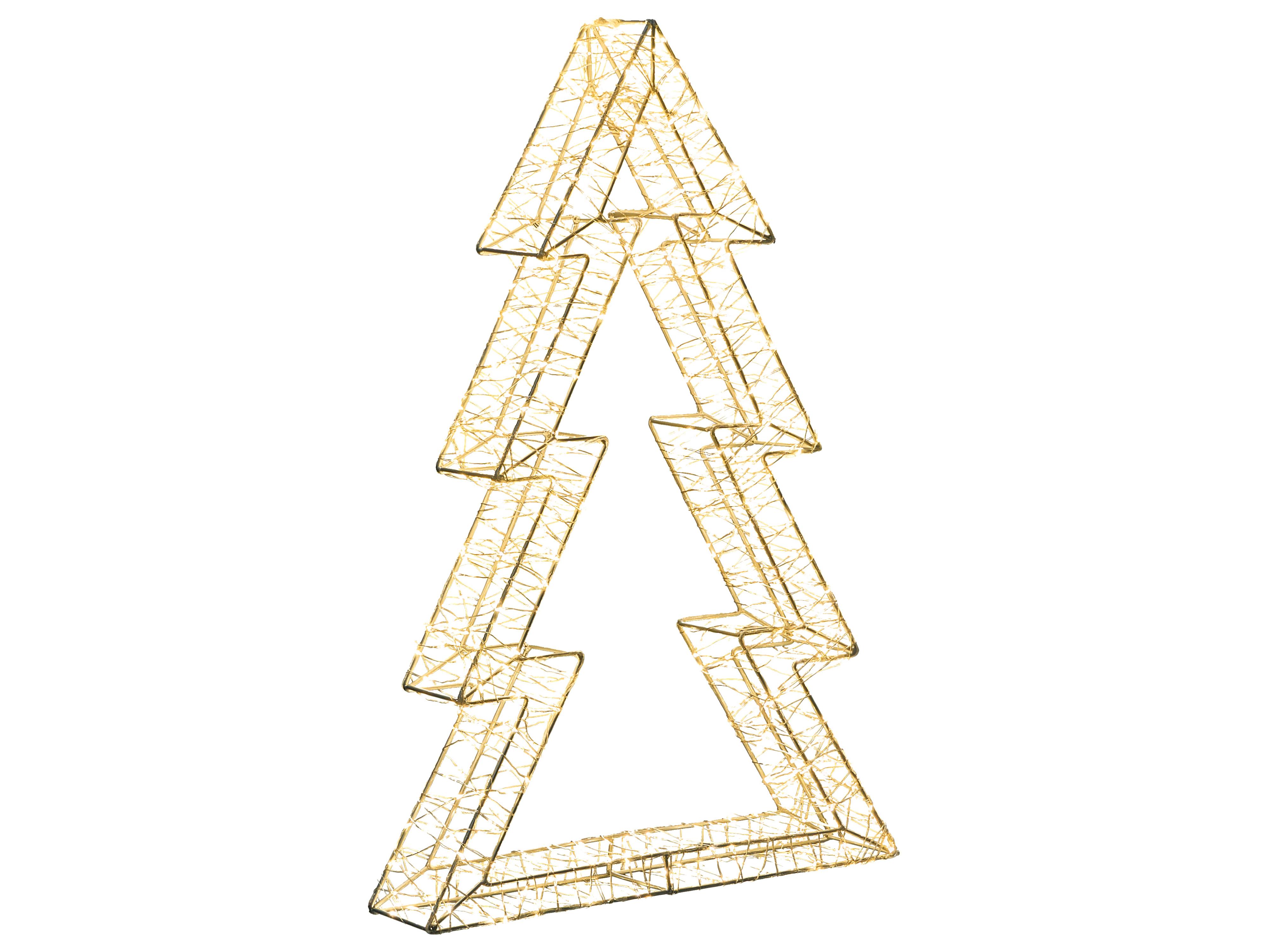 Buitendecoratie LED AKERAN Kerstboom 60 cm Zilver