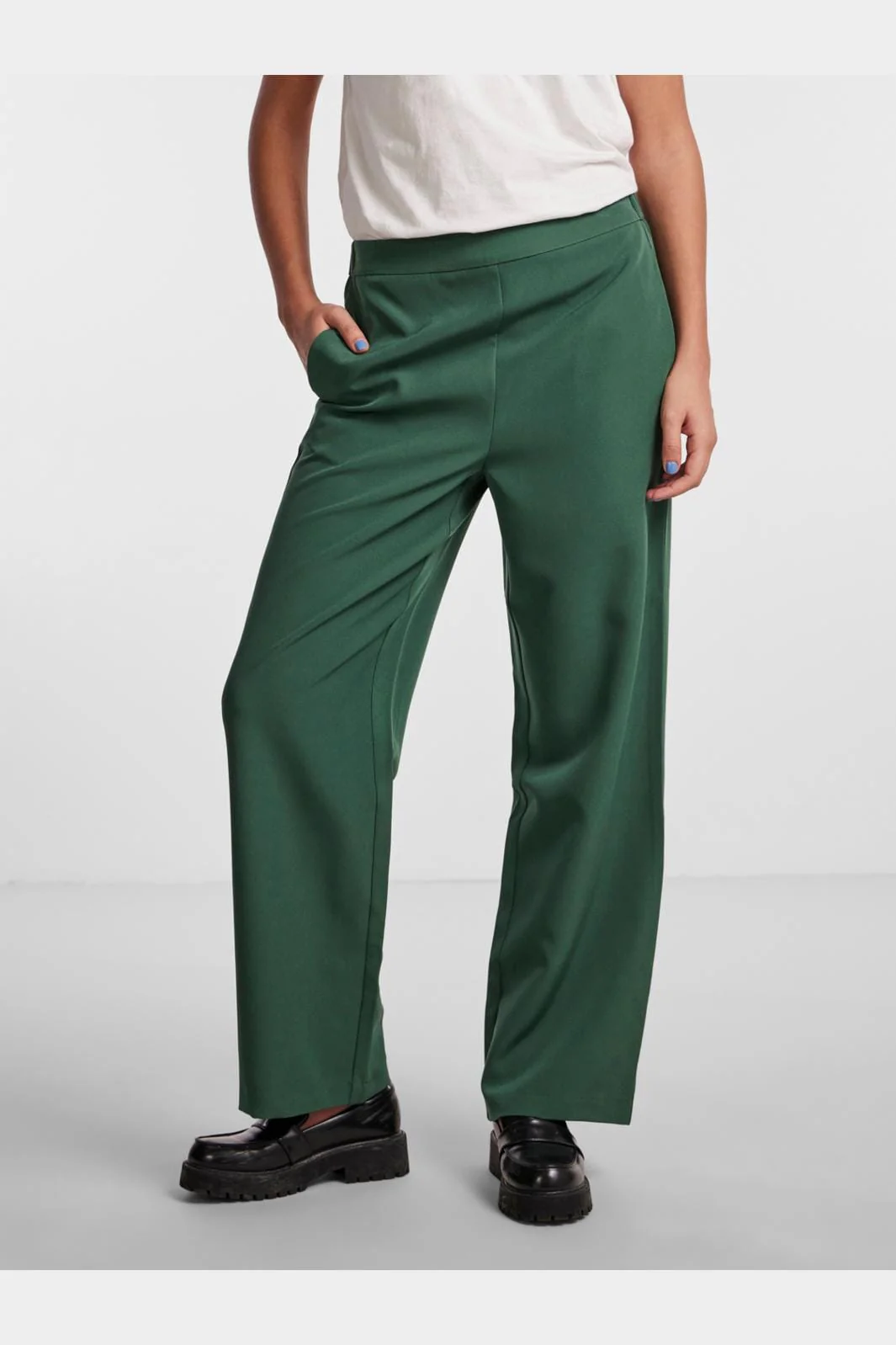 Pieces Pcbossy Wide Plain Pant 4266210 trekking green
