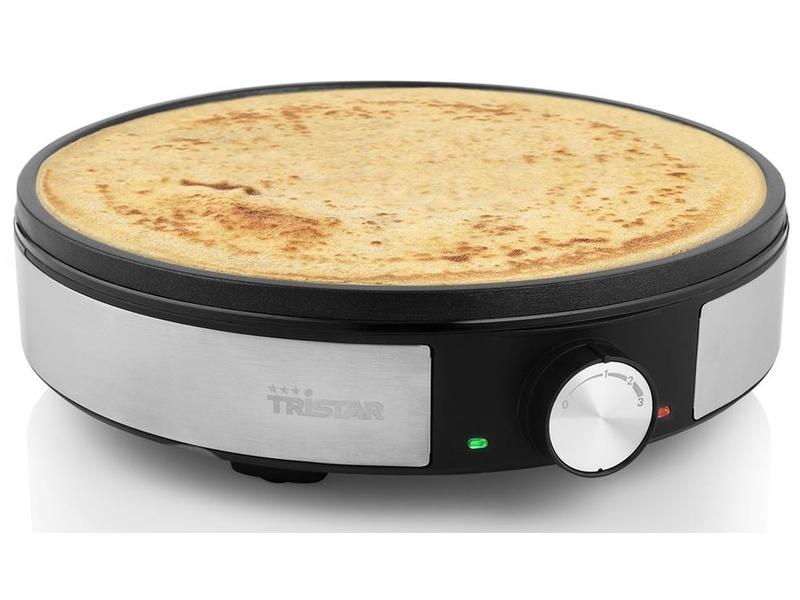 Tristar Crêpe Maker BP-2638 1200 W, Schwarz/Silber Küchengerät zur Herstellung von Crêpes oder Pfannkuchen