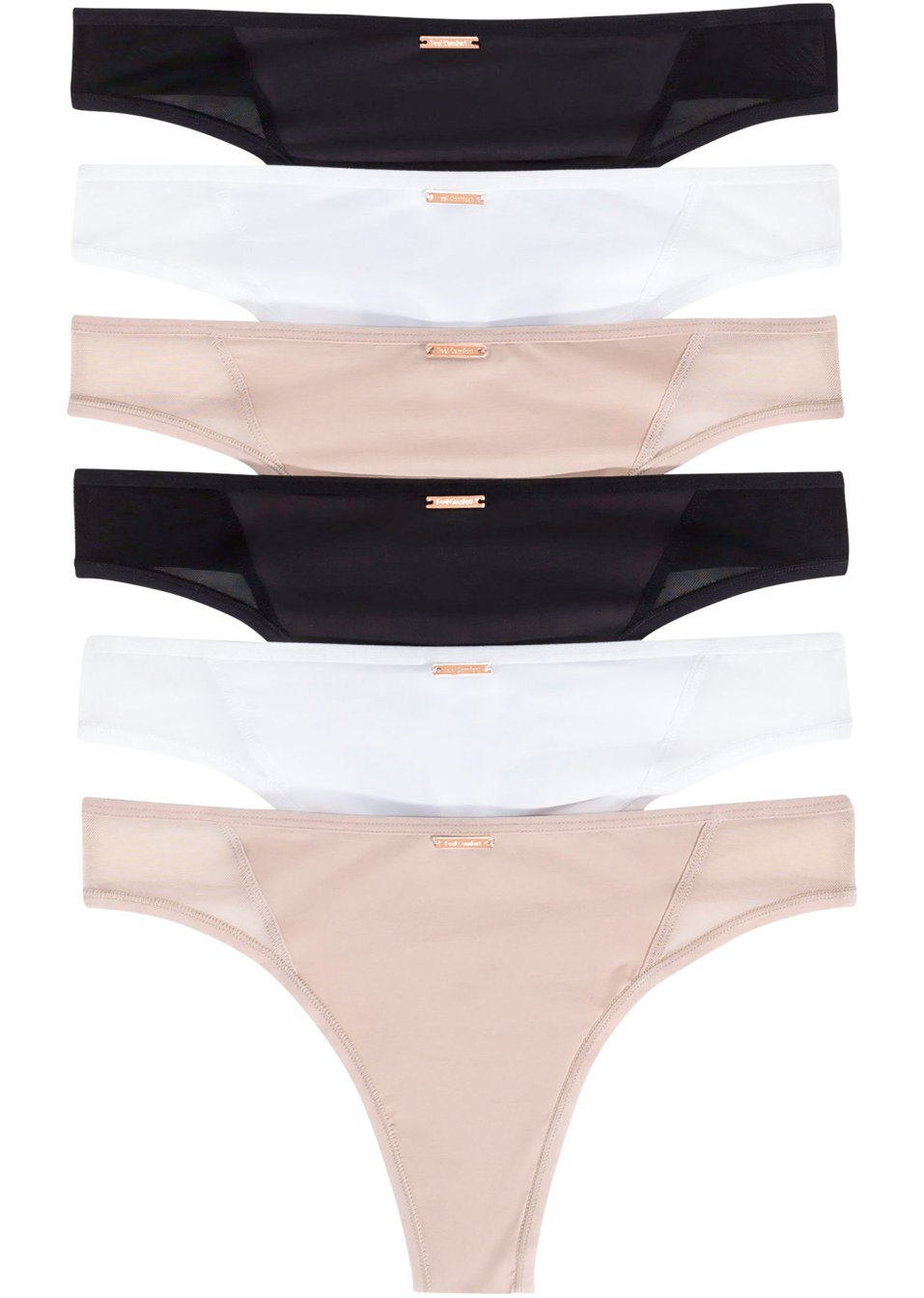 Lot de 6 strings en microfibre Feel Comfort