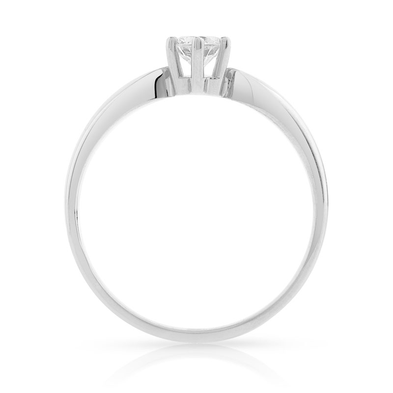 Bague Solitaire or 750 blanc diamant 0.30 ct H/SI