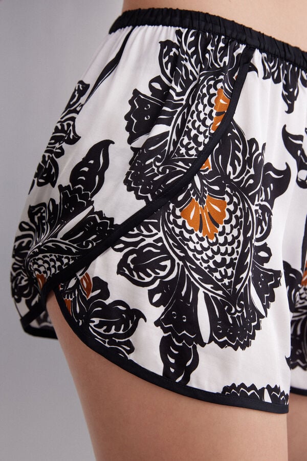 Shorts de cetim viscose Folk & Delicious