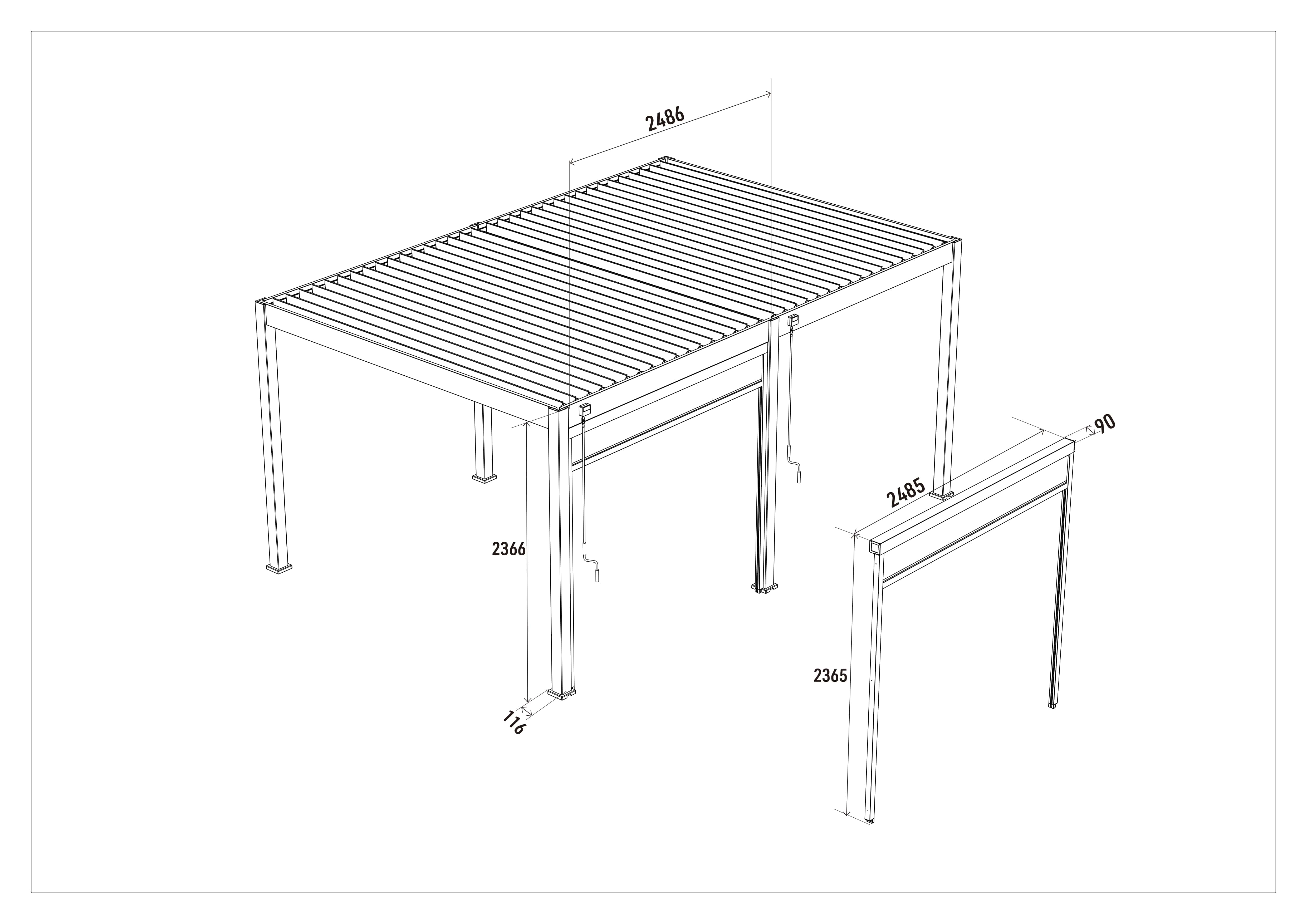 Orion 265 Pull Down windscherm - White