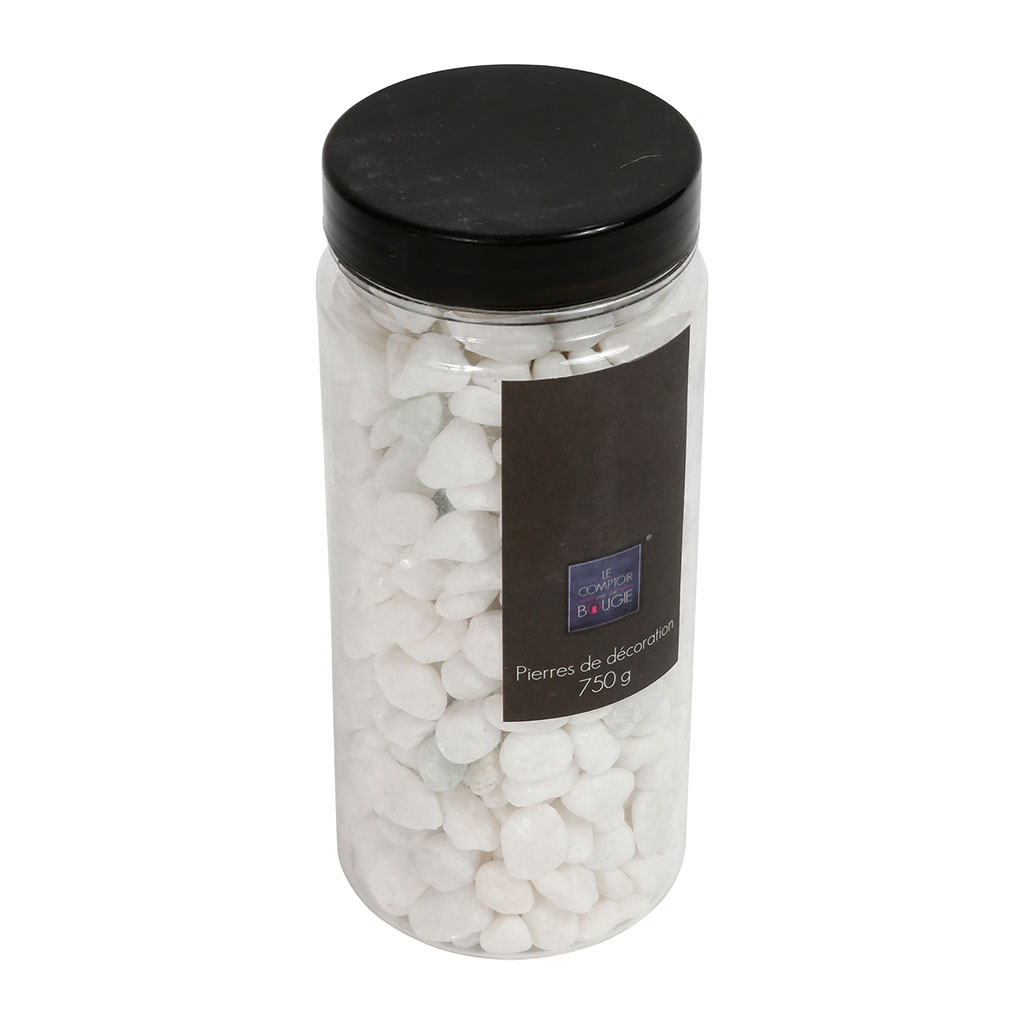 Pierres décoratives arrondies grès blanches 750 grs